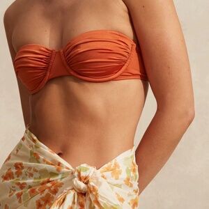NWT Melon Ruched Bandeau